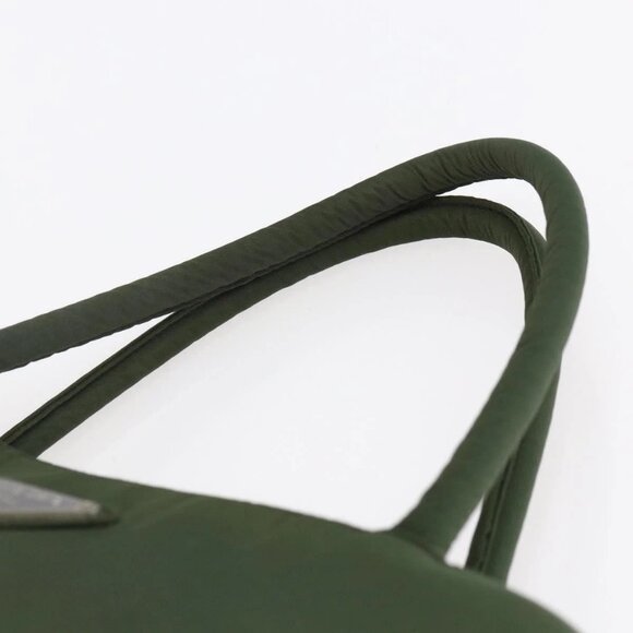 PRADA Tote Bag Nylon Khaki Silver Auth - Picture 7 of 15